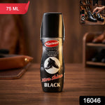 Maxwax shoe polish packaging in black liquid form