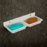 Compact soap and sponge organizer with quick drainage system