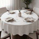 Premium white round tablecloth for home and party use
