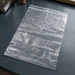 Resealable transparent zip lock bag ideal for food storage