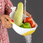 Durable plastic bowl and strainer for washing rice and vegetables