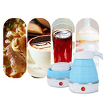 Durable silicone camping electric kettle ideal for outdoor adventures.